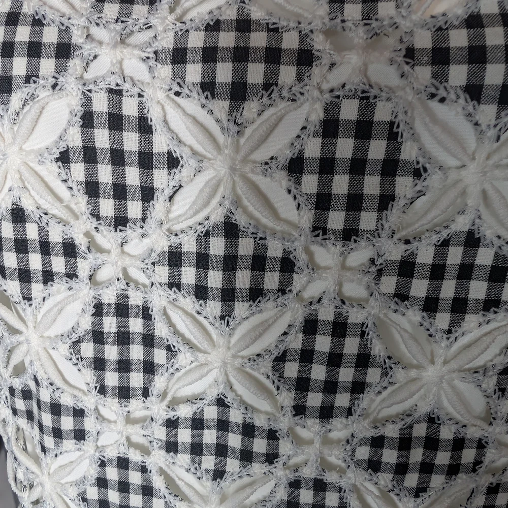 Lulu's Black and White Geometric Midi Dress - Picture 10 of 13
